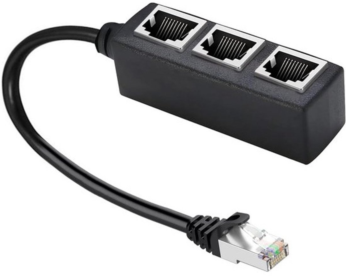 Netwerk Kabel Splitter 1 naar 3 Poort RJ45 Ethernet Adapter voor CAT 5/6/7