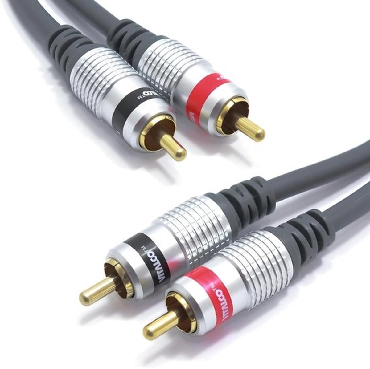 RCA-stekker naar RCA-stekker stereo kabel - 1,5m - Verliesvrije audio- en videosignaaloverdracht voor hifi-installaties en thuisbioscopen