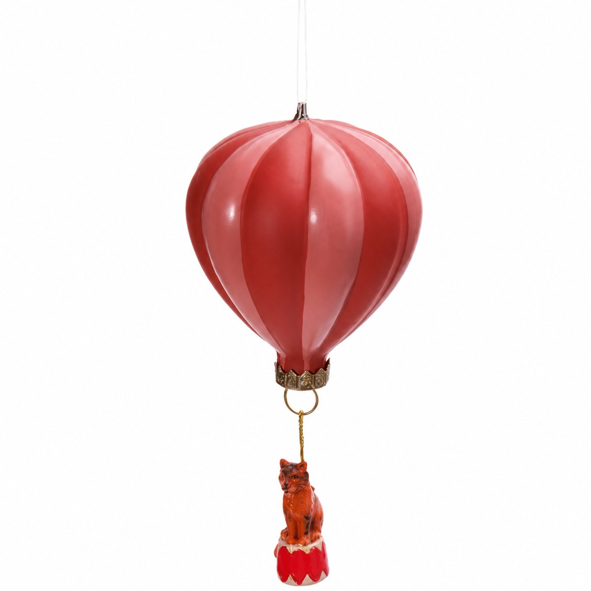 HomeBound - Hanger Luchtballon Kat Circus - Glas - Kerstdecoratie