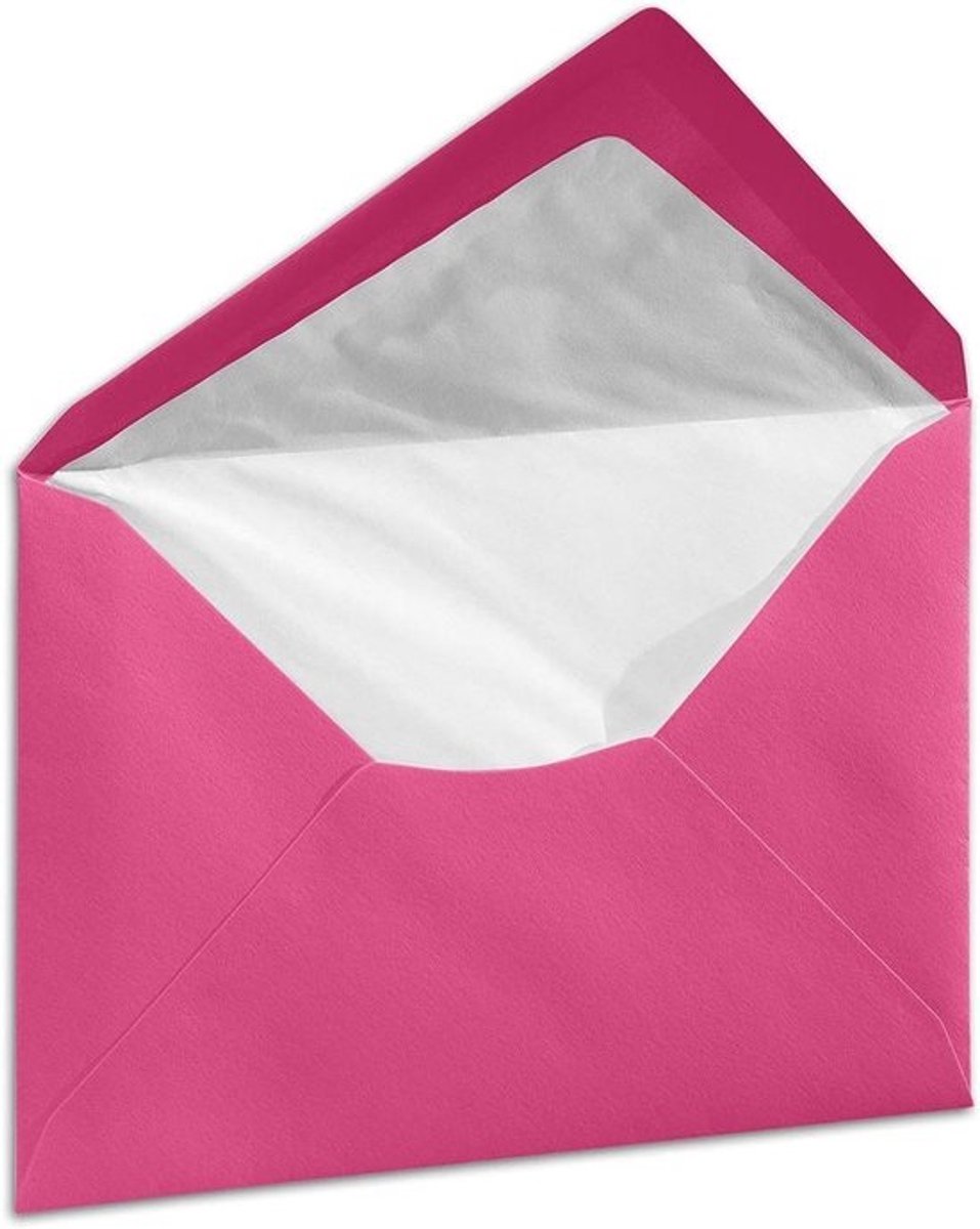 Enveloppen C6 Gevoerd - Briefpapier Postverpakking - Correspondentie Versturen - Egoutteur Ribbels - 114 x 162 mm - Fuchsia