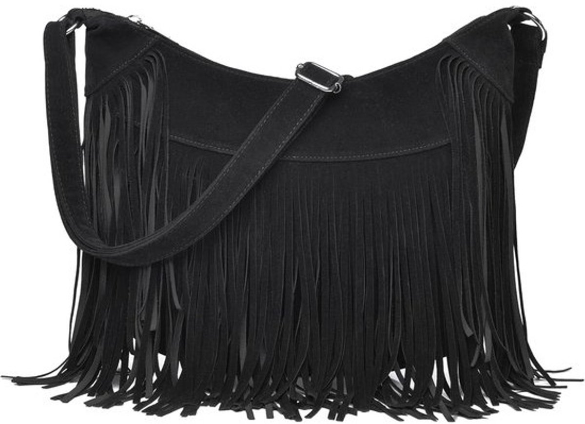 Vintage Hobo Schoudertas voor Dames - Suède Look Crossbody met Franjes