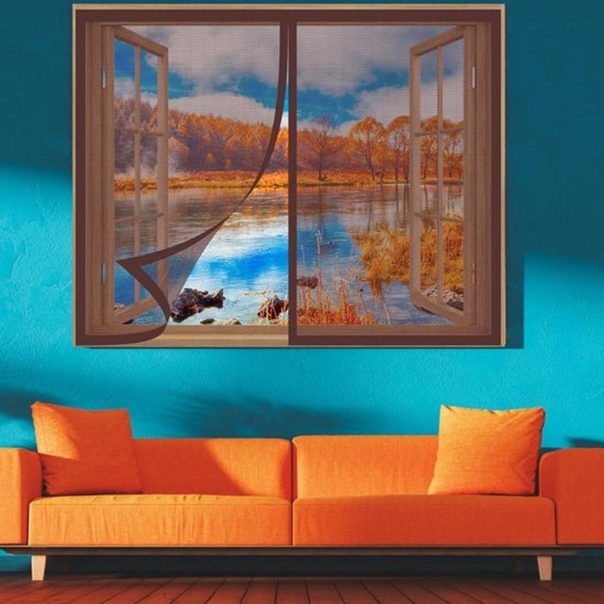 Magnetisch Vliegenscherm - Vliegenraam Hor - Insecten Buiten Houden - Automatische Sluiting - 125 x 180 cm - Bruin