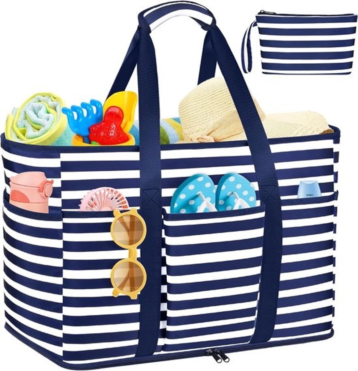 Grote Vouwbare Strandtas 45L - Waterdichte Familie Tas voor Strand, Gym en Opslag