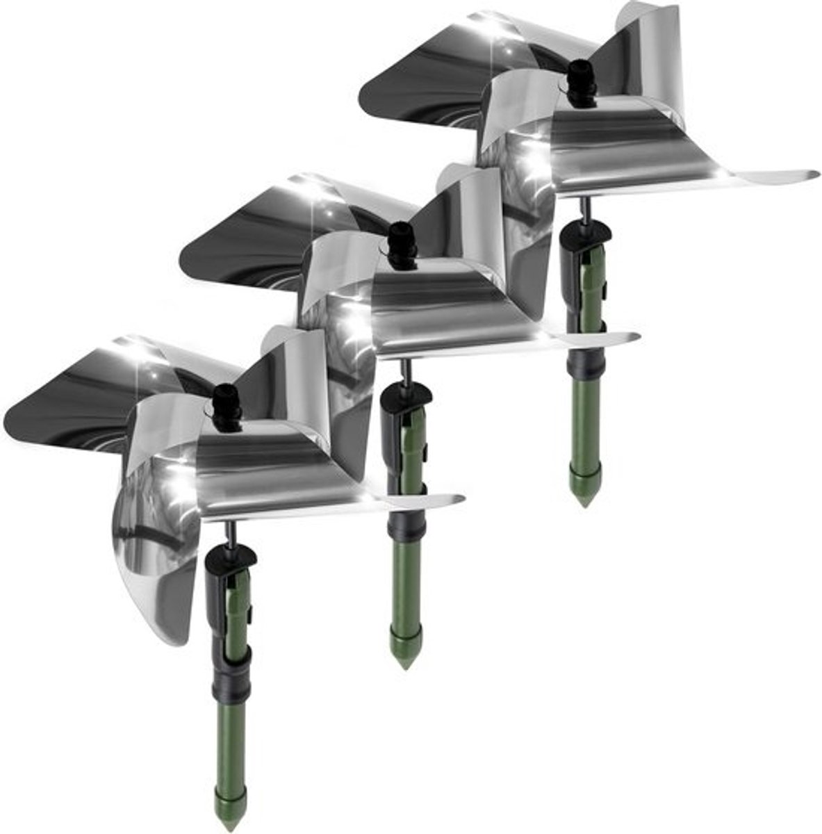 Windturbine vogelafschrikmiddel - Set van 3 | Duiven- en mussenafweermiddel voor balkons en tuinen