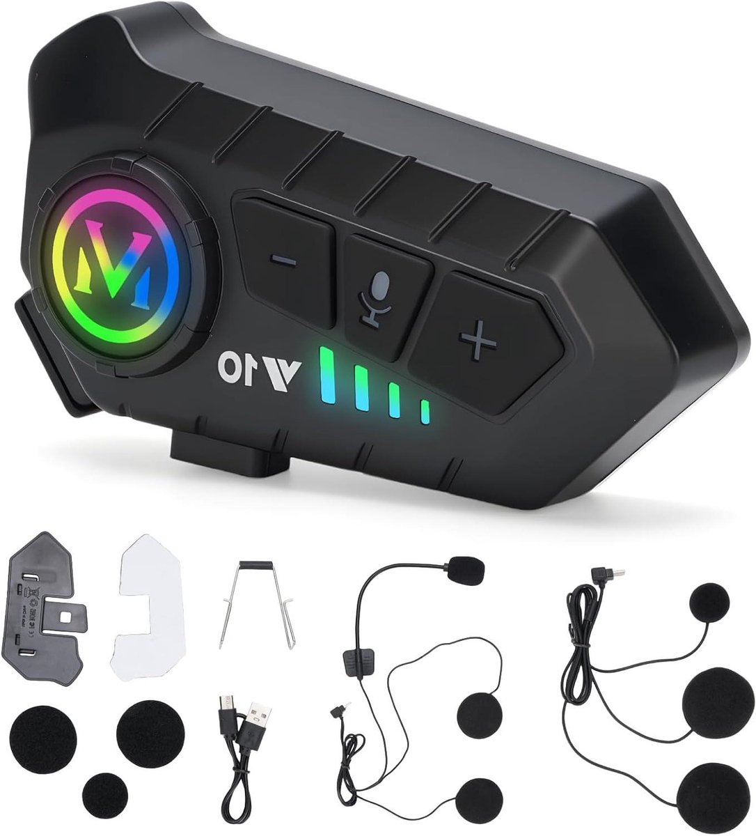 Motorhelm headset - Motor communicatie - Veilig communiceren - Dubbele ruisonderdrukking - 32 uur afspeeltijd - Zwart