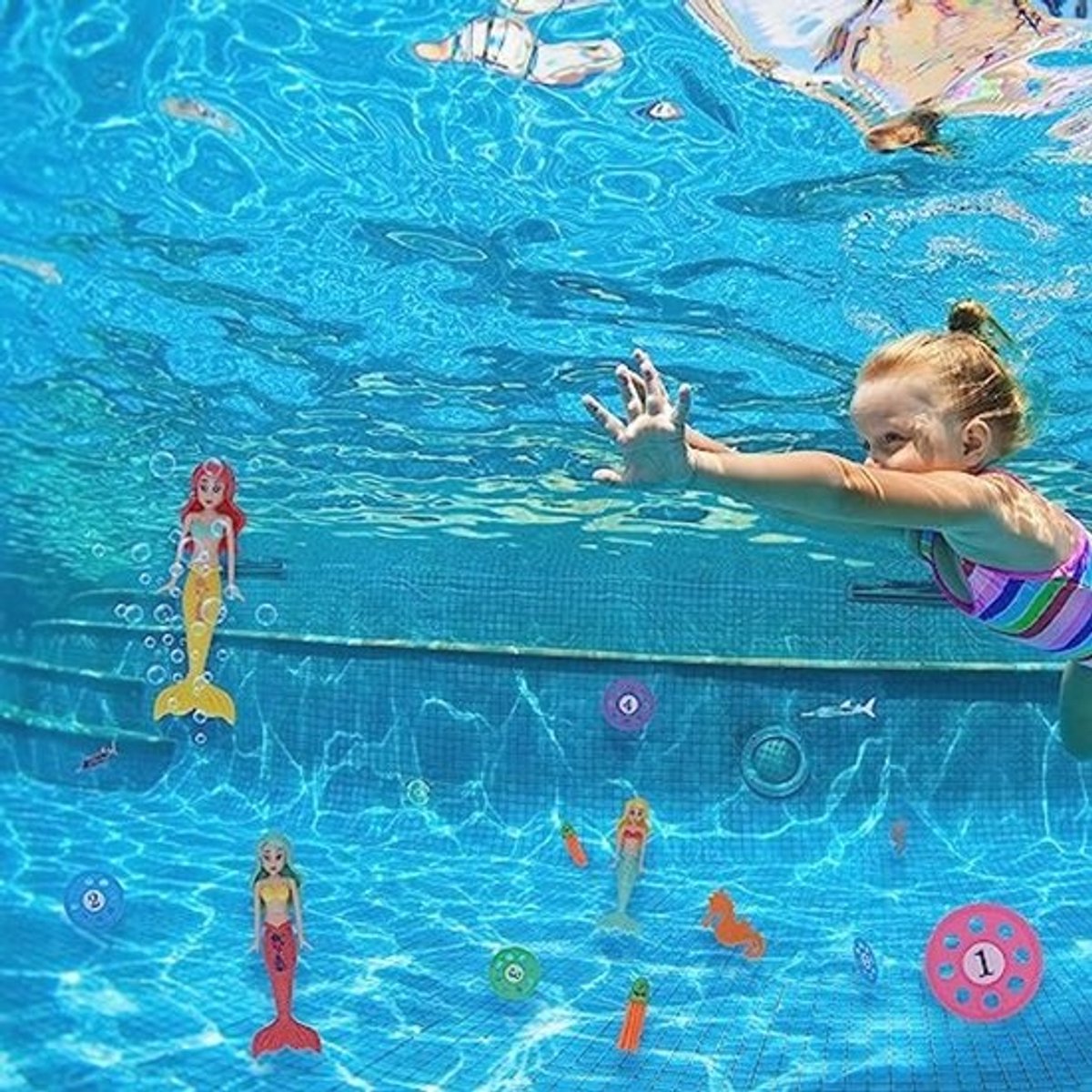 Zwembadspeelgoed Set van 6 Stuks - Duikspeelgoed voor Onderwater Spelletjes en Training