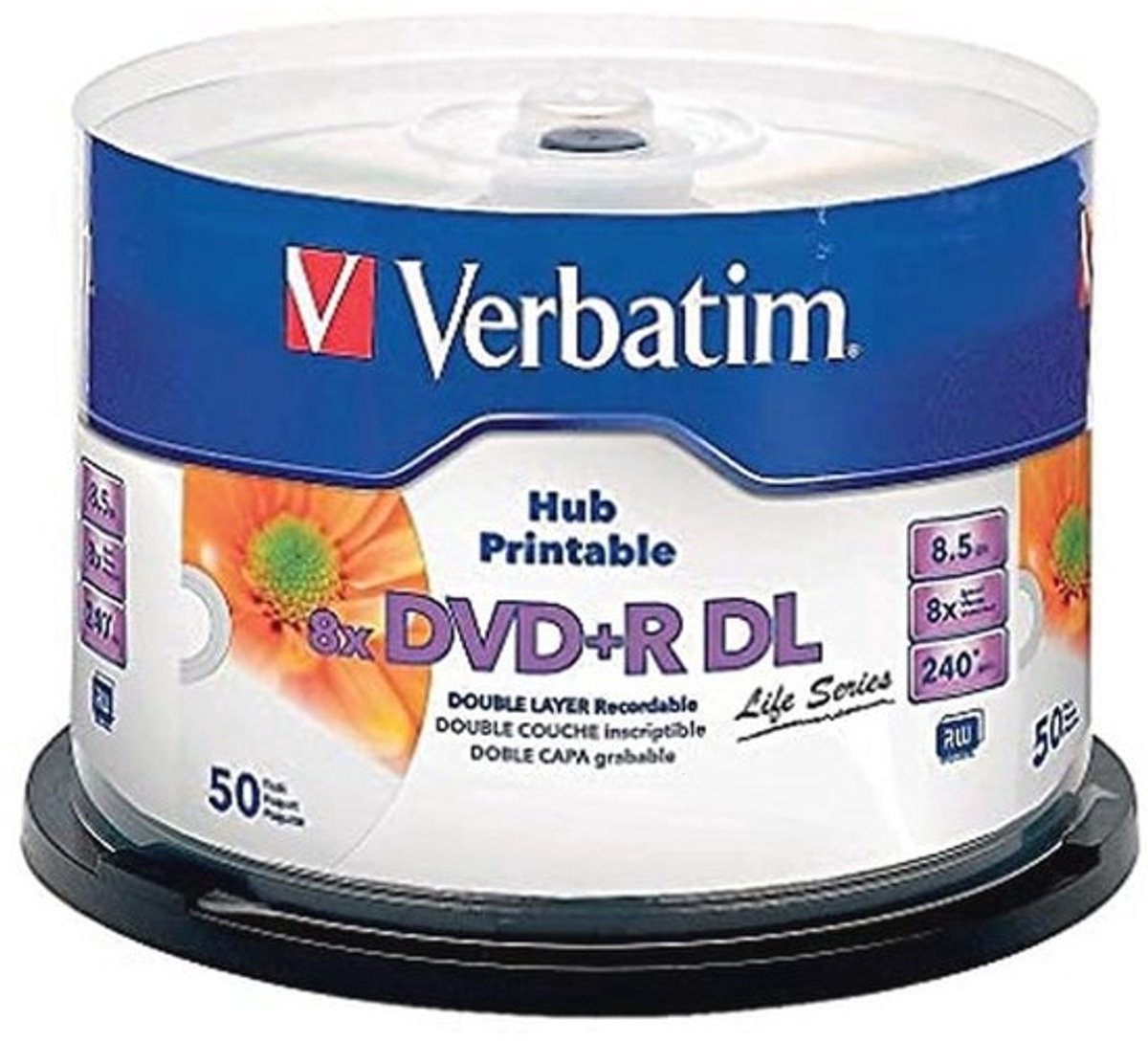 DVD+R DL 8,5 GB - 50 Stuks Volledig Bedrukbaar Wit