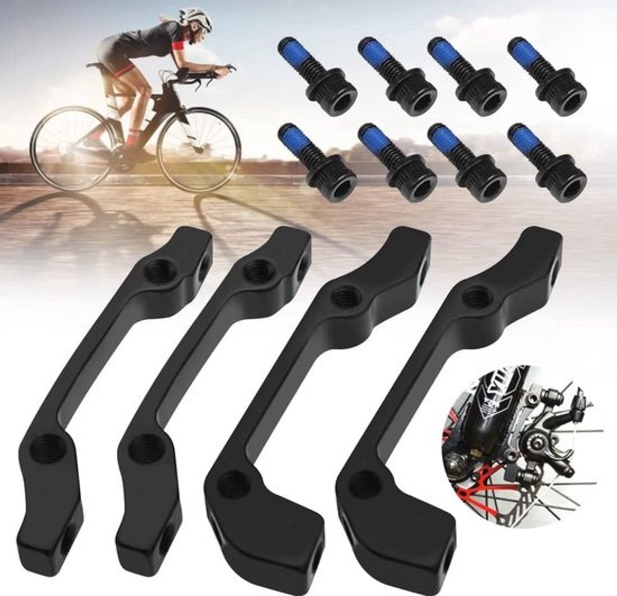 4 Stuks Fiets Schijfrem Adapter Ultralicht voor 140/160/180 Rotoren