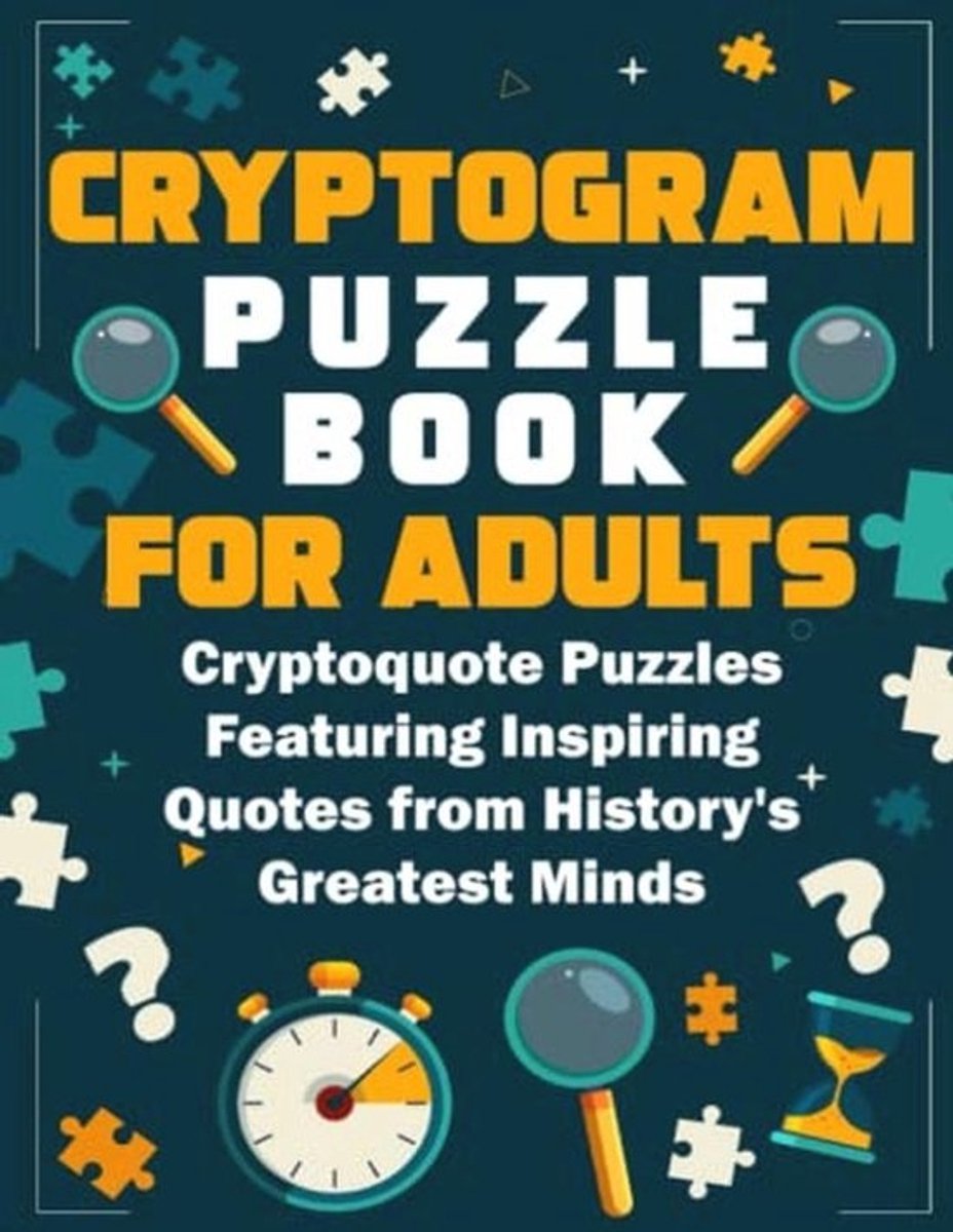 Cryptogram Puzzelboek voor Volwassenen met 500 Citaten voor Geheugenverbetering