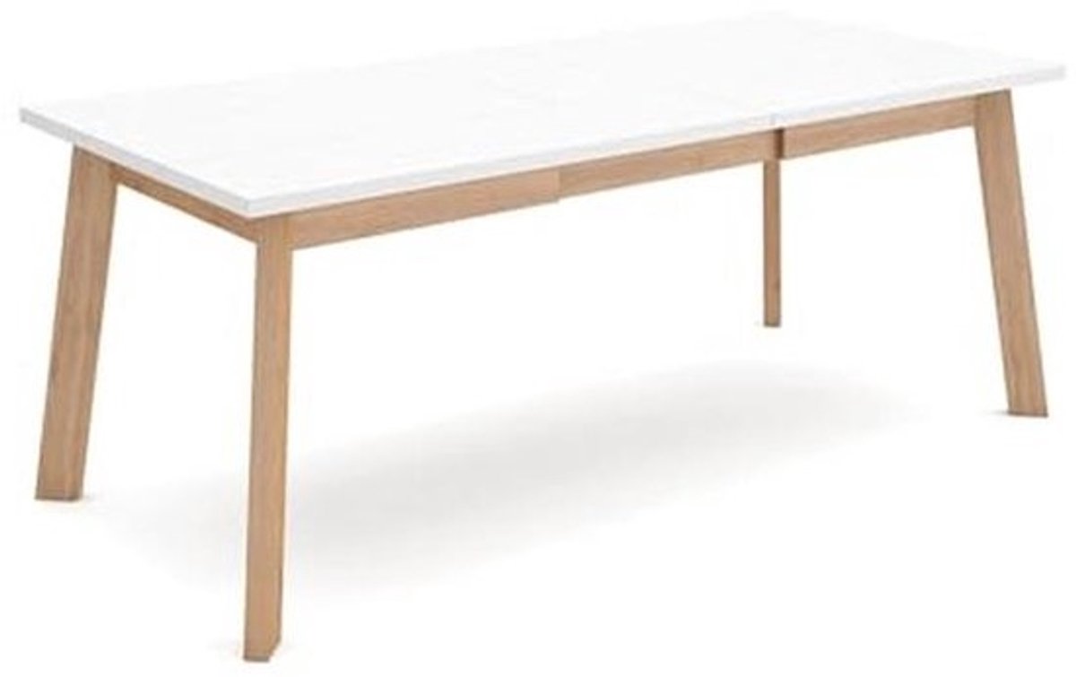 Eettafel voor 10 Personen | Moderne Keuken- en Woonkamertafel | Houten Poten | 200 cm | Wit