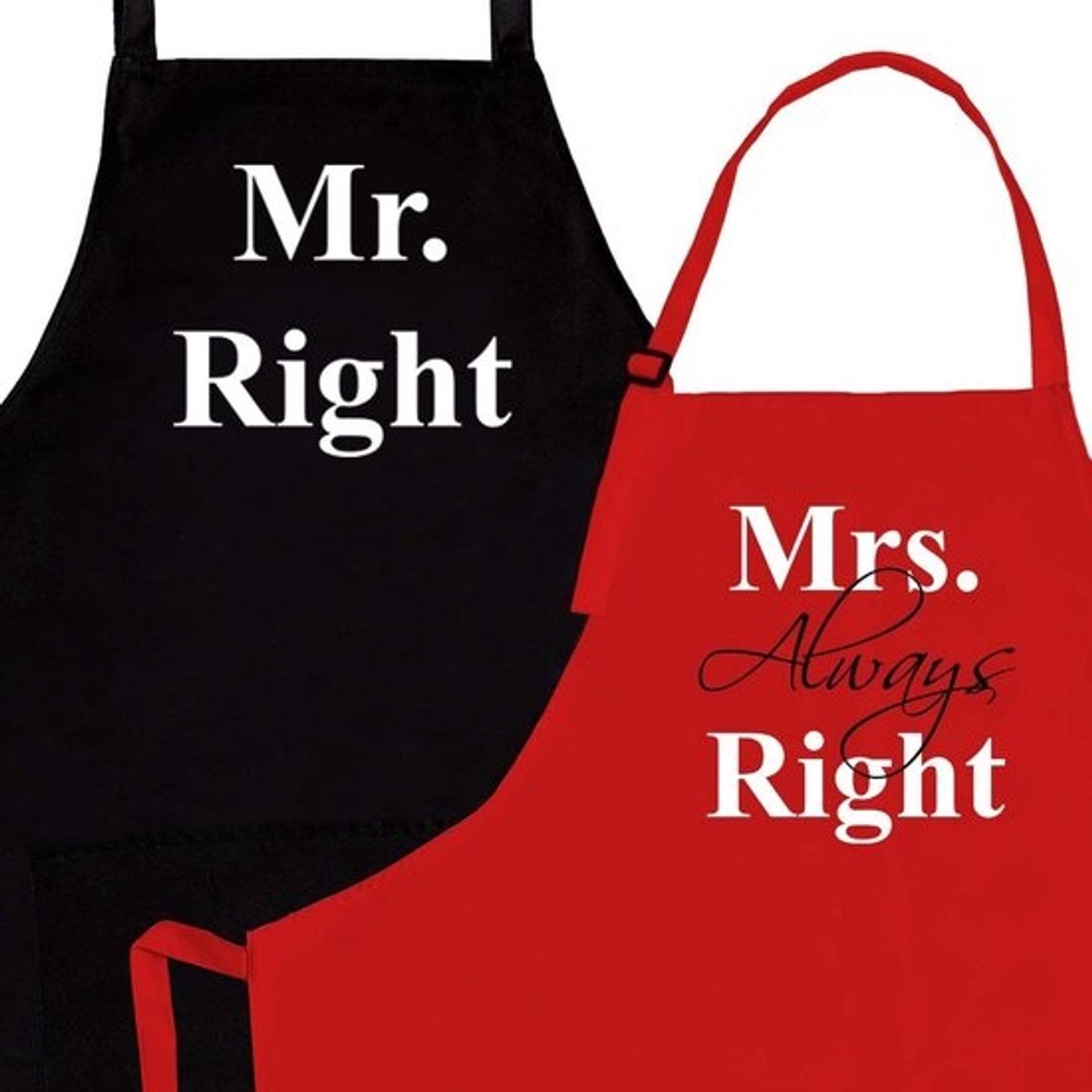 Mr & Mrs Schortenset voor Koppels - Leuk Verlovings- of Huwelijkscadeau