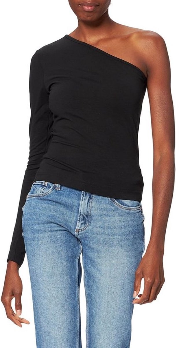 Asymmetrisch Longsleeve Dames Shirt met Open Schouder | Stretchy T-Shirt
