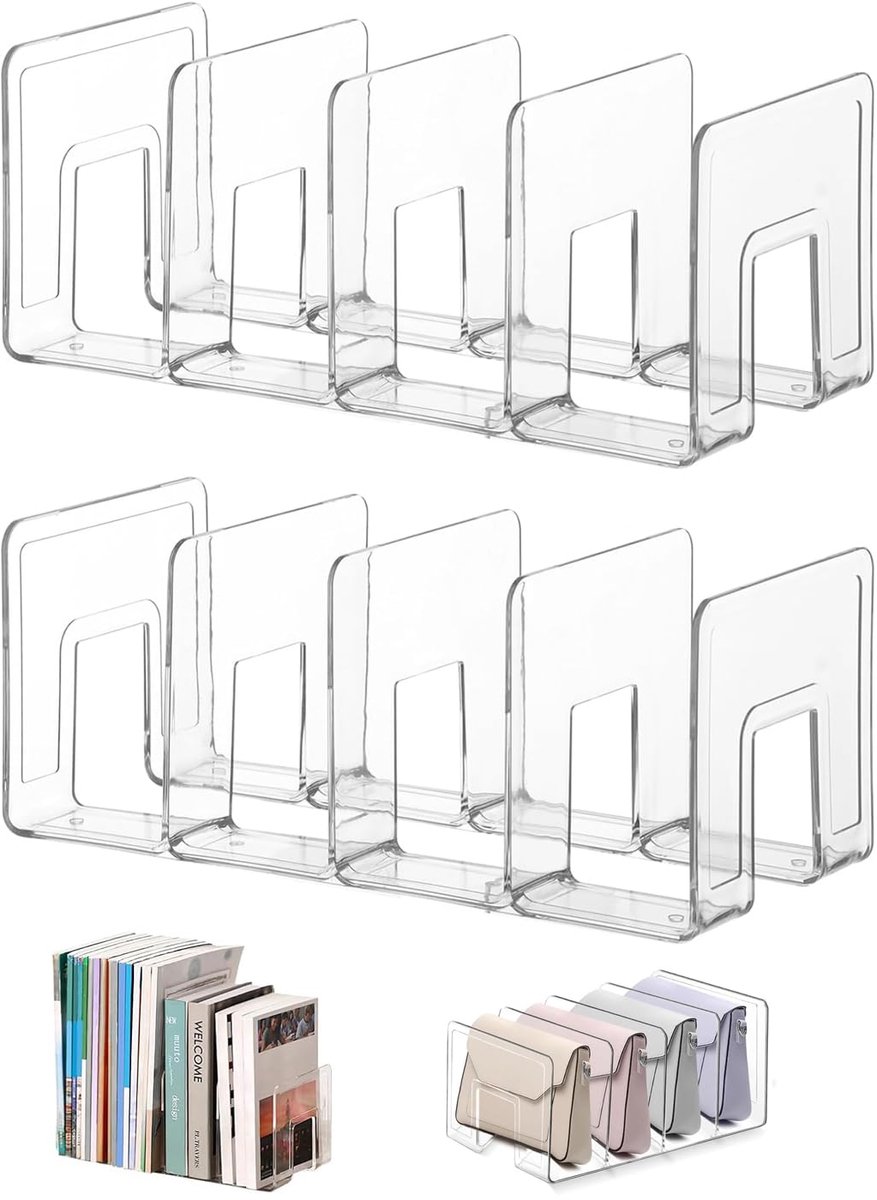 Transparante Acryl Schapverdeler - Voor Opbergrek en Handtassen - 2 Stuks - 32 x 15 x 13 cm