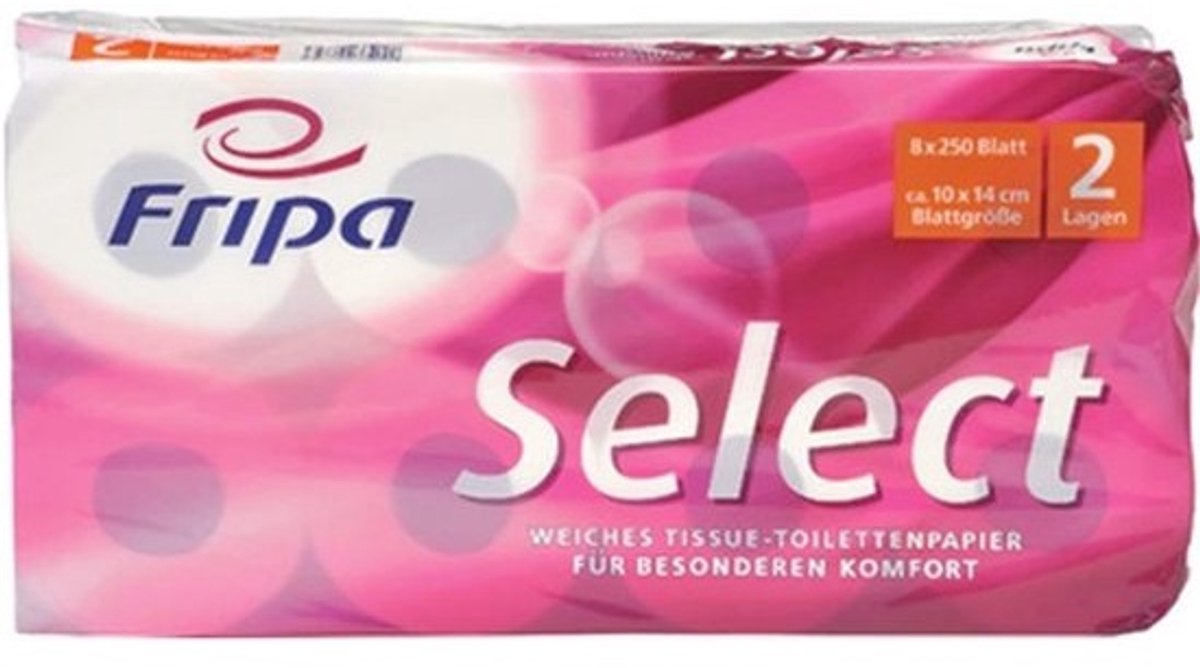 Toiletpapier Select 4-laags hoogwit 8 rollen
