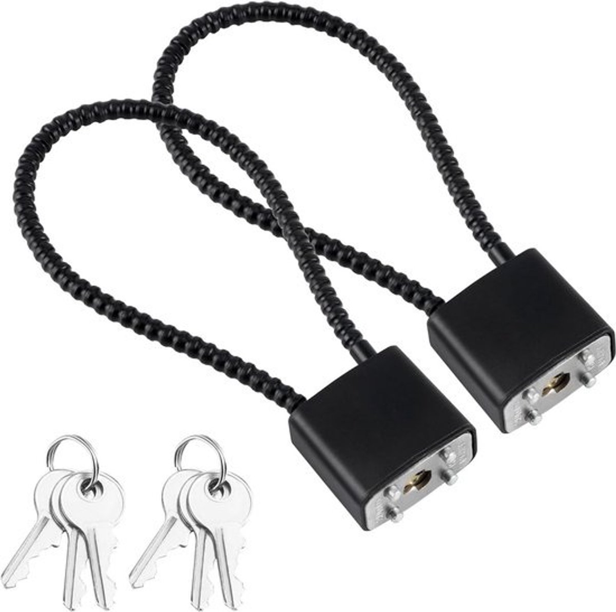 2x Kabelslot met Sleutel - Veilig Draadhangslot voor Koffer, Fiets, Bagage en Kluis - Robuust Waterdicht Slot voor Buiten en Reizen - 25cm Stalen Kabel - Zwart