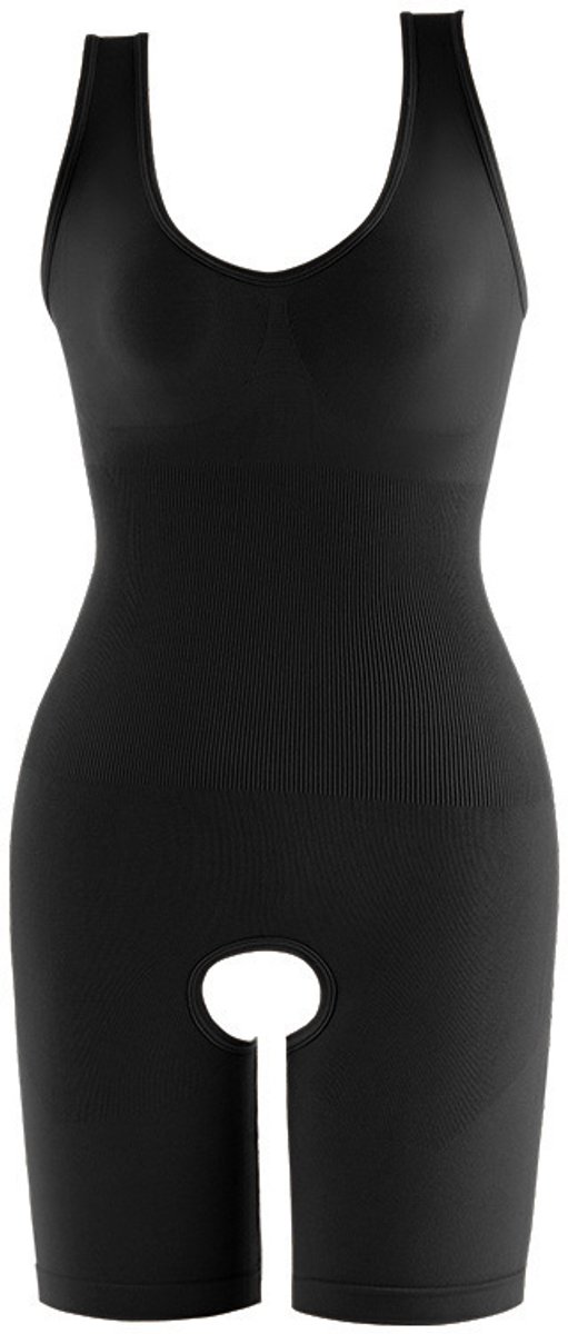 Dames One‑piece Shapewear Bodysuit Korte Pijpen, Naadloze Postpartum Lichaamsshaper，Vormende Bodysuit voor Vrouwen, Naadloze Korte‑been Shapewear, Buikband & Taille Korset, Billenlift, Postpartum Herstel, Open Kruis，Zwart, XS/S