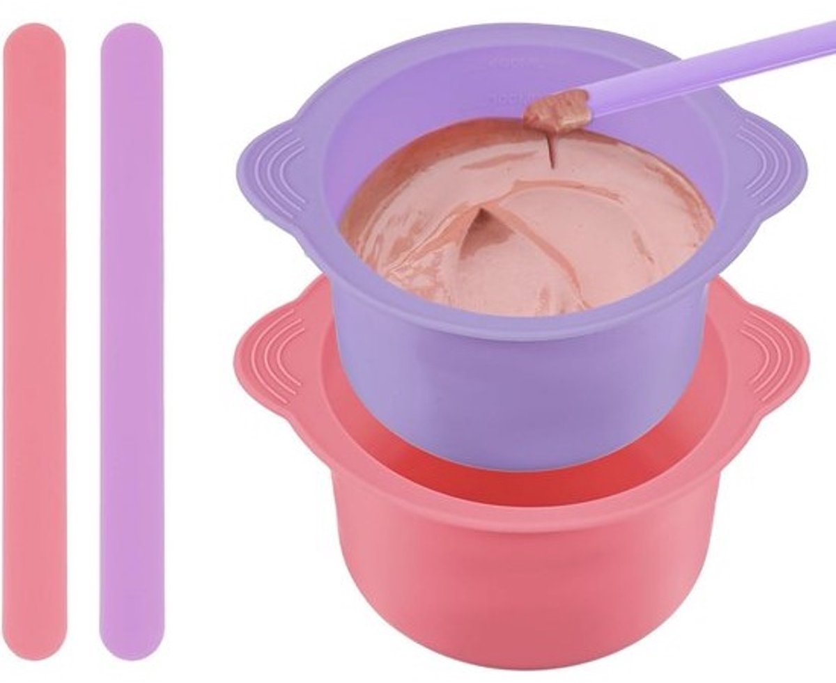 Herbruikbare siliconen wax warmer voering met wax applicator sticks