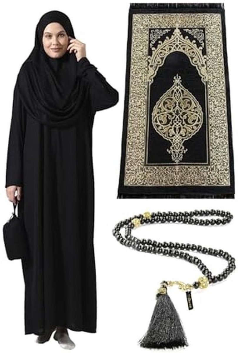 Lange Mouwen Islamitische Gebedsjurk met Kralen voor Vrouwen