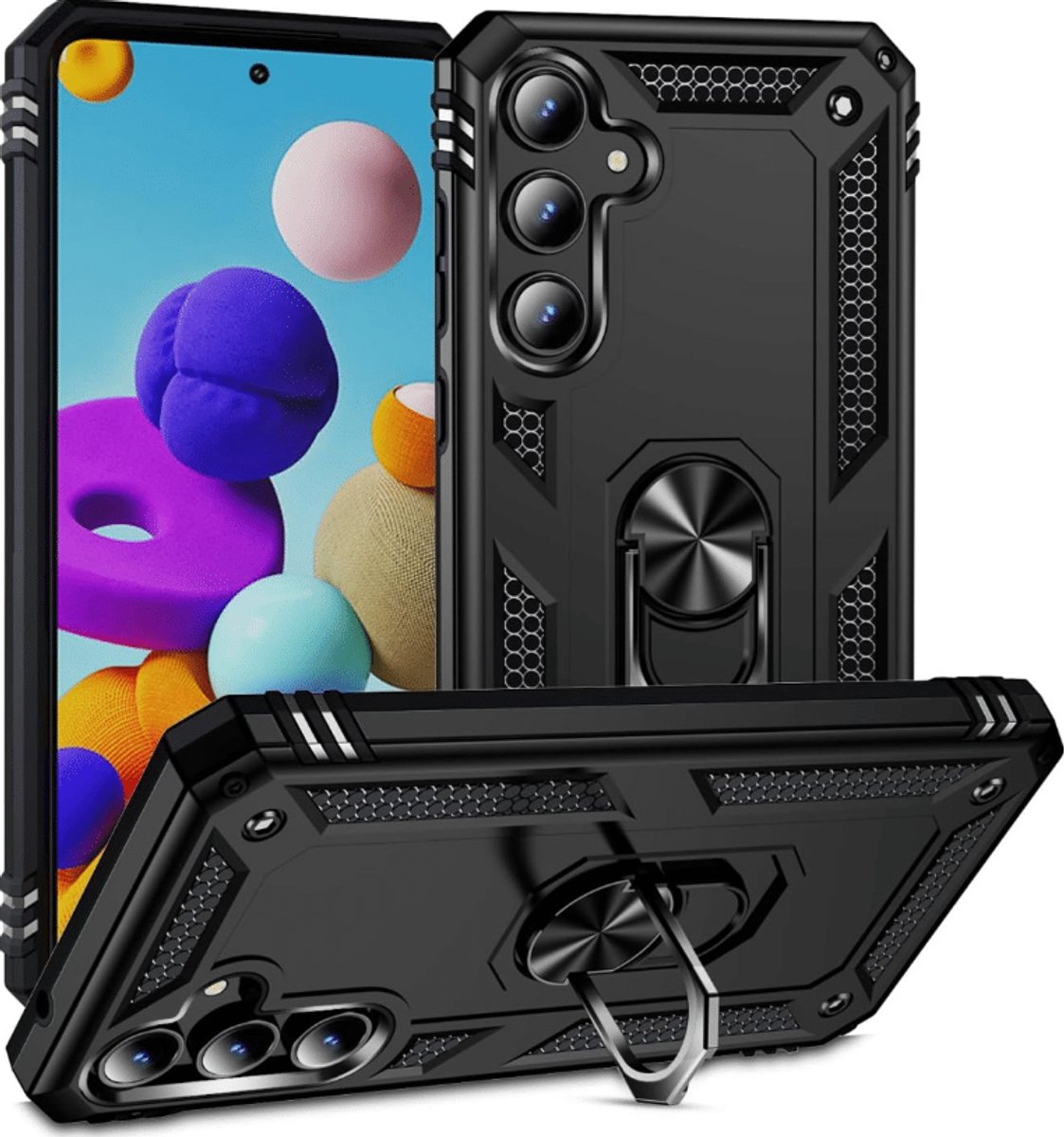 Casemania Backcover Armor Hoesje – voor Samsung A17 / Samsung A26 - Zwart