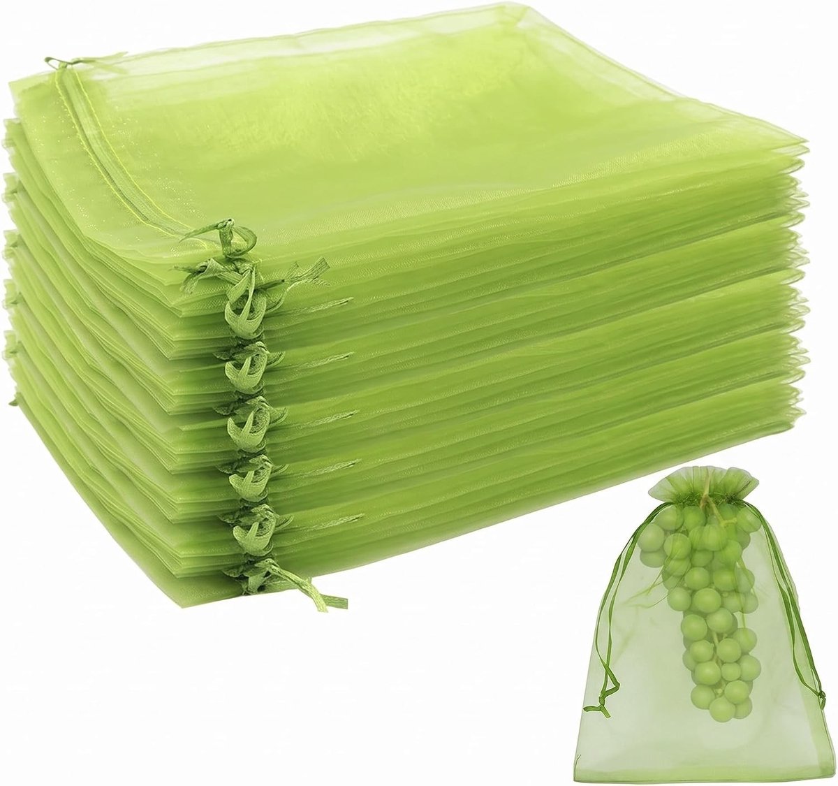 Fruitbeschermzakken 20 x 30 cm - Insecten- en Vogelscherm voor Tuin en Groentetuin - Bescherming voor Tomaten en Fruitplanten met Treksluiting