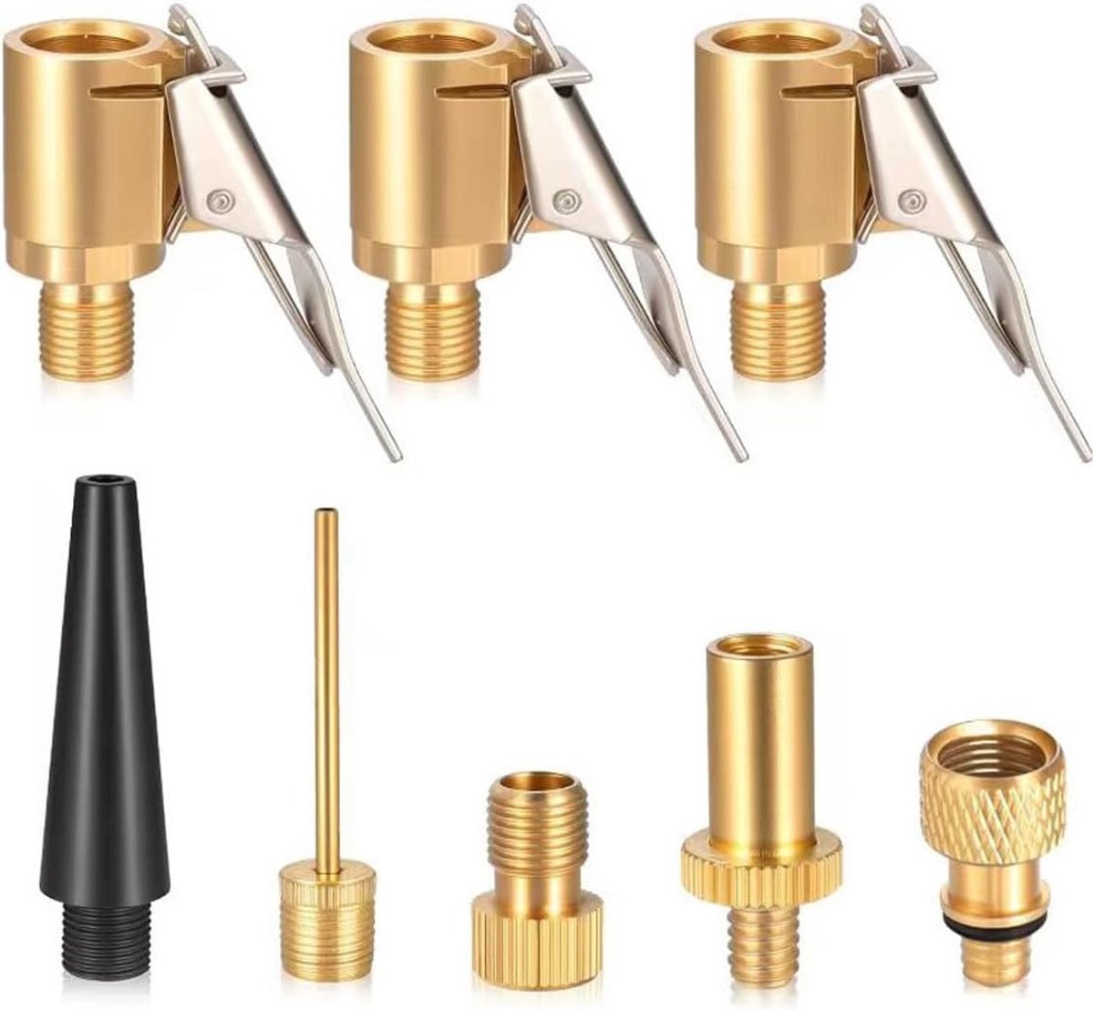 Multifunctionele Ventieladapter Set voor Diverse Pompsoorten, Inclusief Franse Ventieladapter, Ballonnaald en Accessoires voor Luchtbedden en Sportartikelen