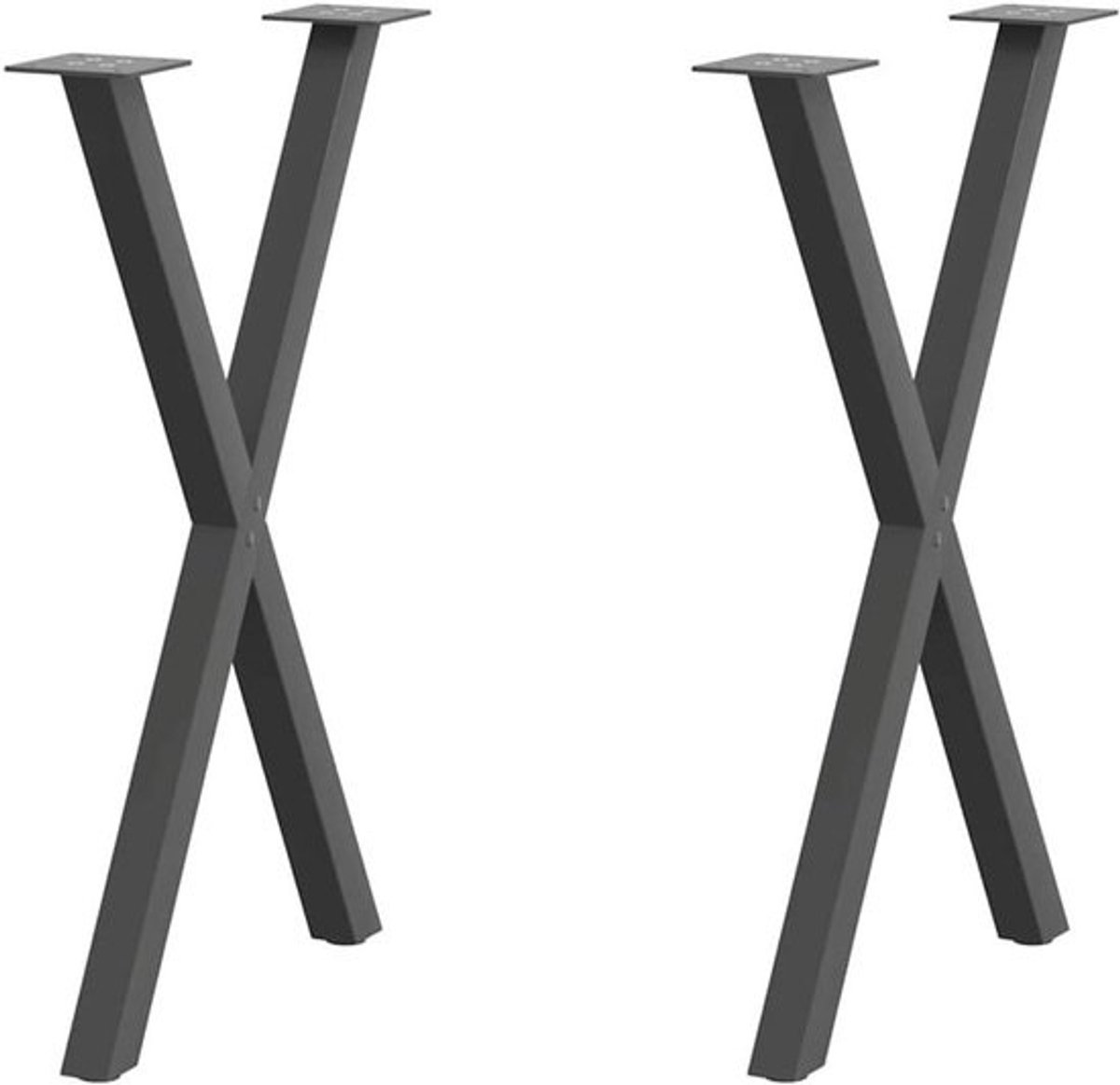 Eettafelpoten - Tafelonderstel X-vorm - Meubels Aanpassen - Verstelbare Voetnivellering - 57x73 cm - Antraciet