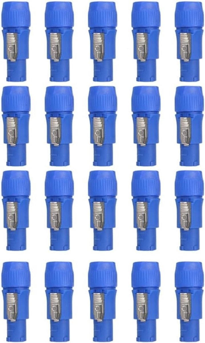 Set van 20 3-Pin AC Powercon Stekkers voor Verlichting - 20A 250V Adapter voor Professioneel Gebruik