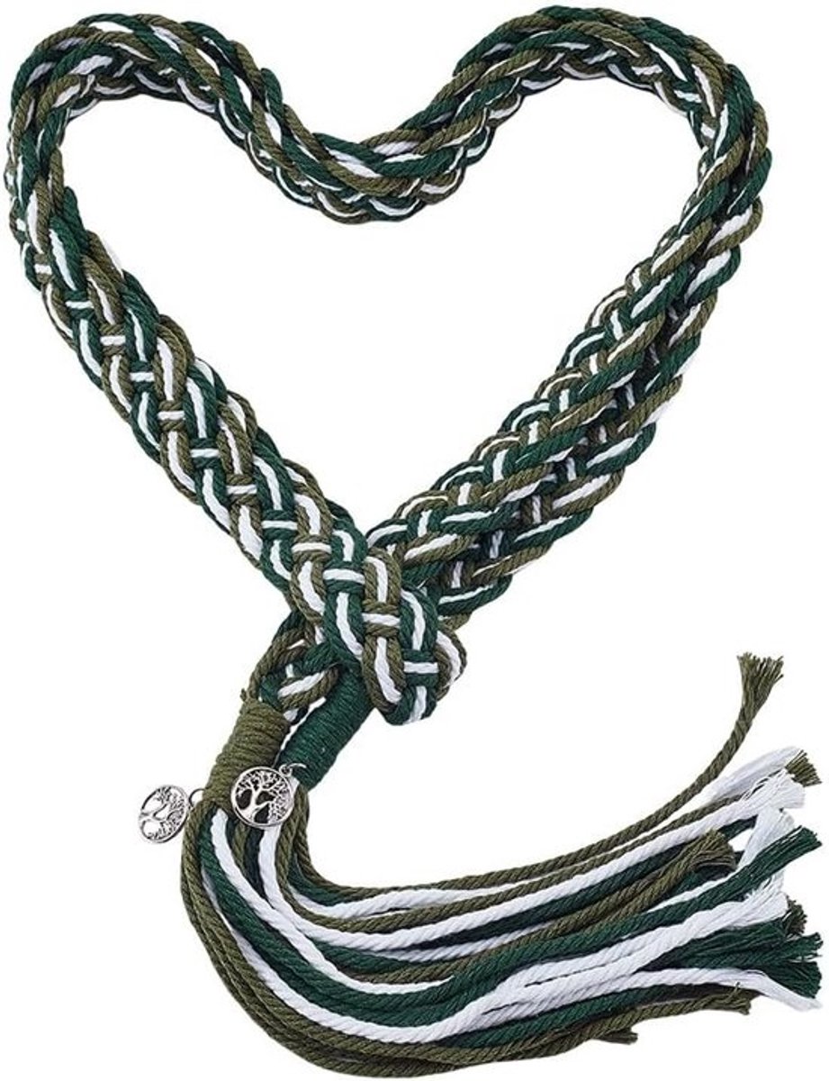 Bruiloft Lasso Touw - Trouwkoord Levensboom - Rituele Ceremonie - Traditioneel Rustiek Ontwerp - 1870 mm Lengte - Donkergroen