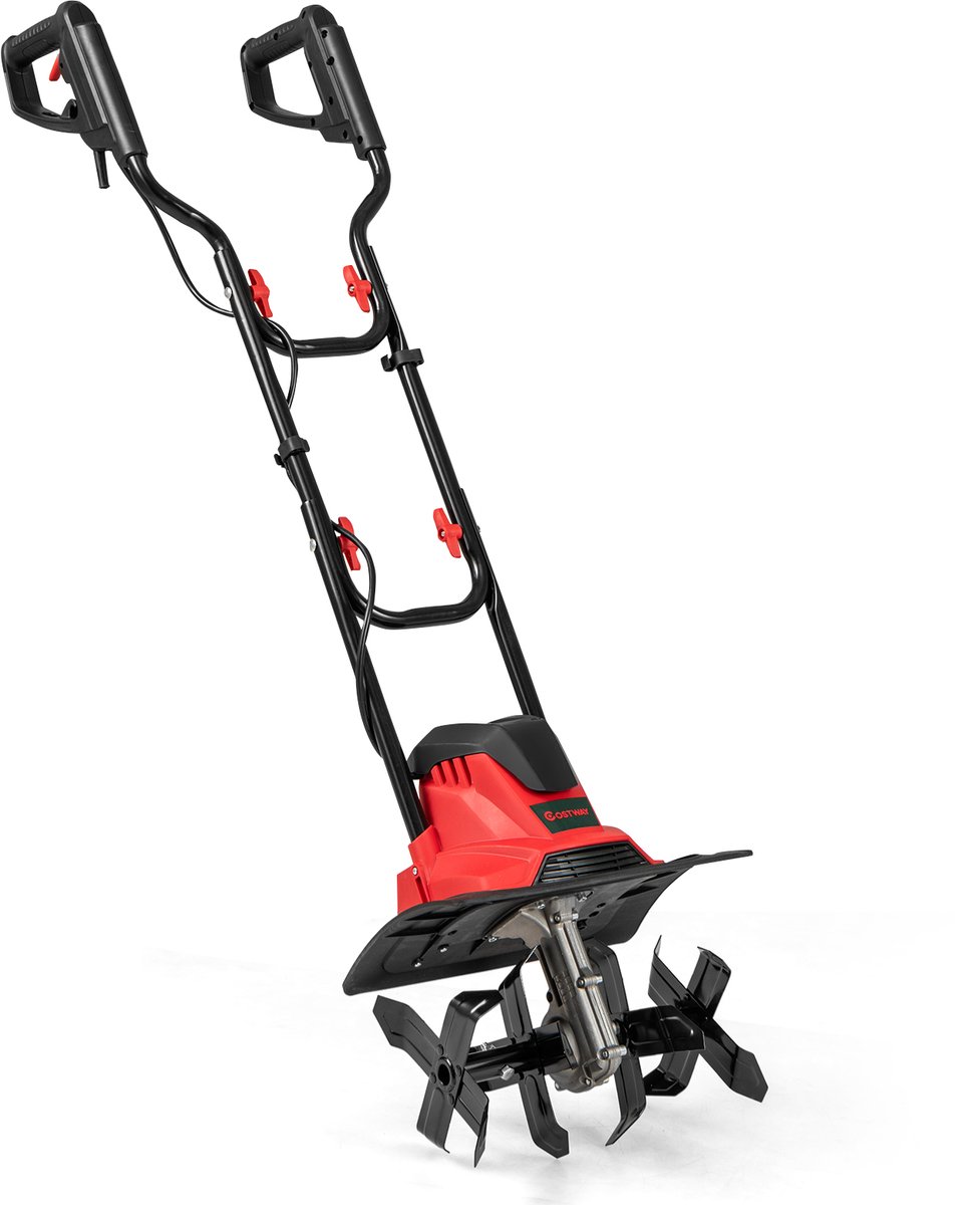 SureDeal® - Tuinier - Elektrische Motorhack Werkbreedte - Min Opklapbare Tuinfrees - 36,5x24x138 cm - Rood