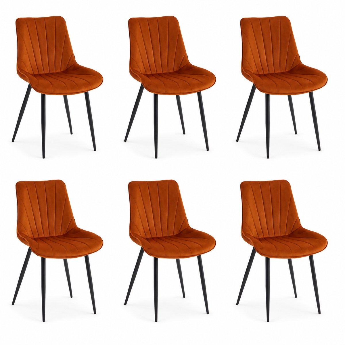 Colenis - Lesedi Eetkamerstoel - Set Van 6 - Terracotta - Velvet