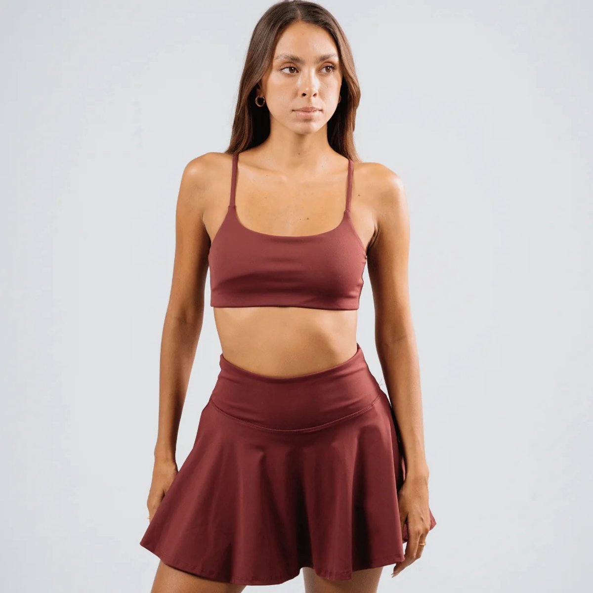 Dames Padel Set – Padel Rokje met Sporttop – Tennis & Padel Kleding – Rosewood – M