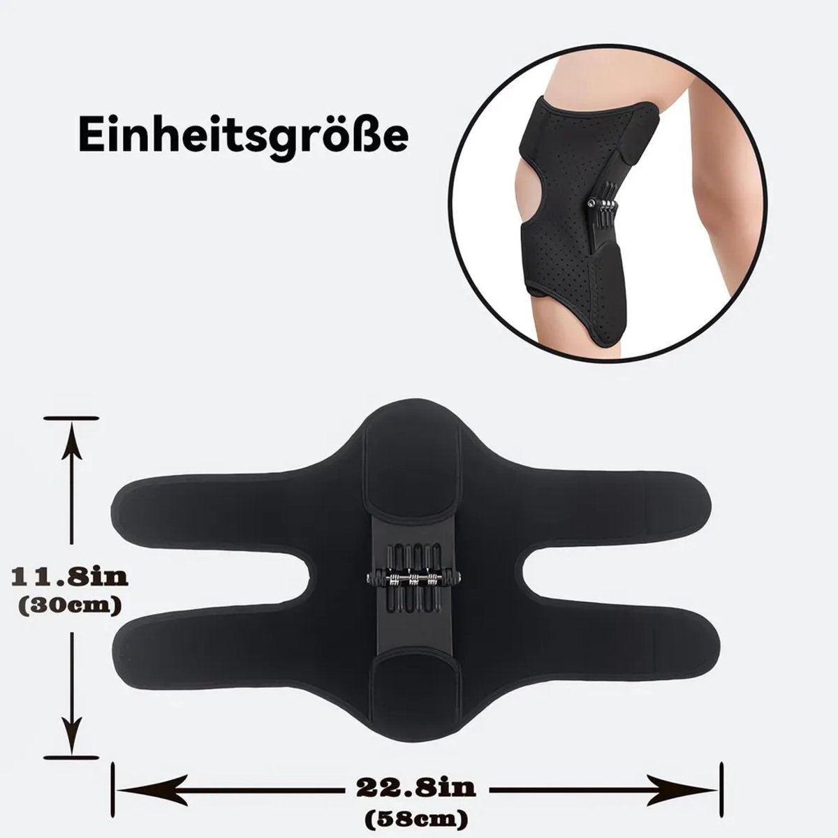 Kniebrace Geschikt voor stabilisator, verstelbare ondersteuning Geschikt voor drie veren, Geschikt voor sport, dagelijks gebruik en revalidatie, unisex.