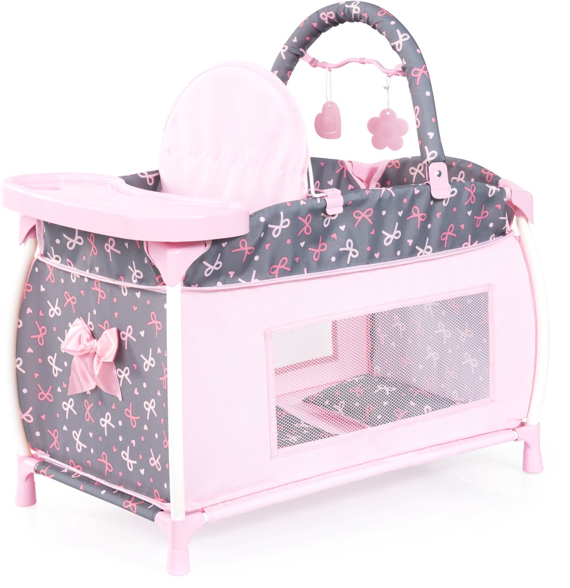 Doll's Bed with Integrated High Chair, Dining Table, Mobile Duvet, Pillow