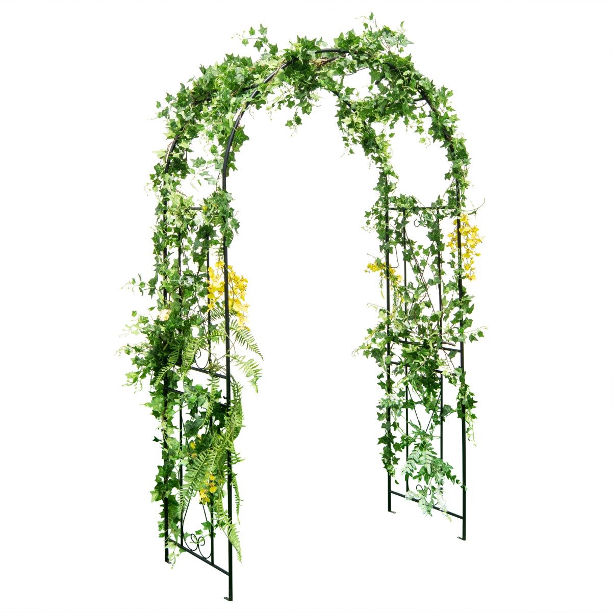 SureDeal® - Tuindecoratie - Tuinboog Stevige Metalen - Binnenplaats - 120x56x220 cm - Donkerbruin