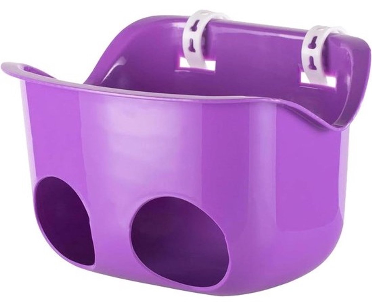 Kinderfietszitje - Poppenzitje Fiets - Speelgoed Vervoeren - Dubbele Riem Bevestiging - 21 x 15 x 14 cm - Paars