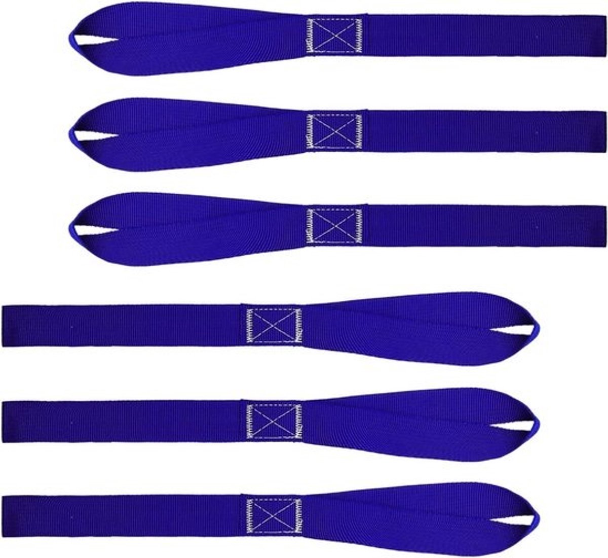 Zachte Lus Banden - Spanbanden Vastzetbanden - Bagage Zekeren - Hoge Breeksterkte - 6 stuks - Blauw