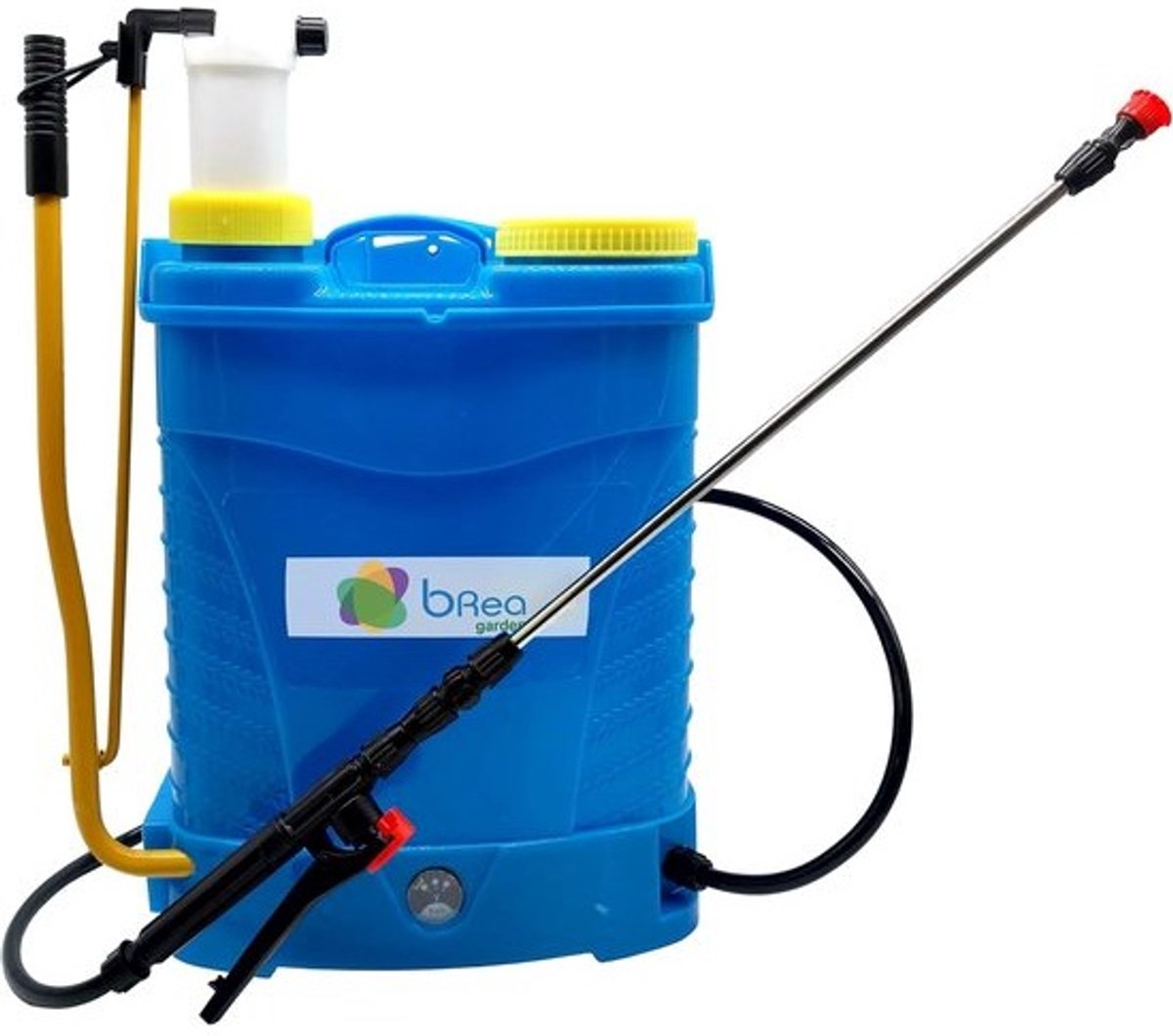Elektrische rugzakspuit roestvrij staal 16 liter met lithium accu en verstelbare lans