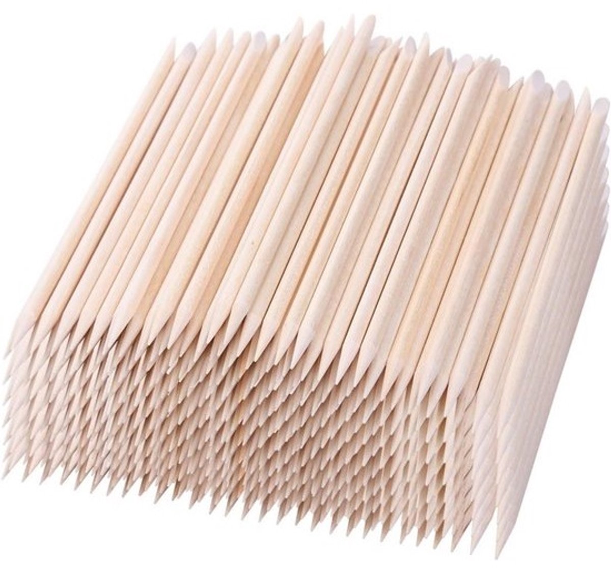 1000 Stuks Oranje Houten Cuticle Pushers - Dubbelzijdige Nageltools voor Manicure en Pedicure