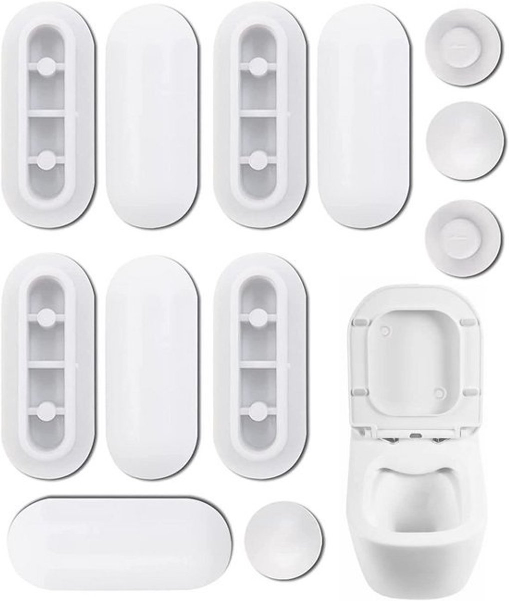 WC-bril buffers - Steundoppen toilet - Stabiliseren toiletbril - Universeel compatibel - 12 stuks - Wit