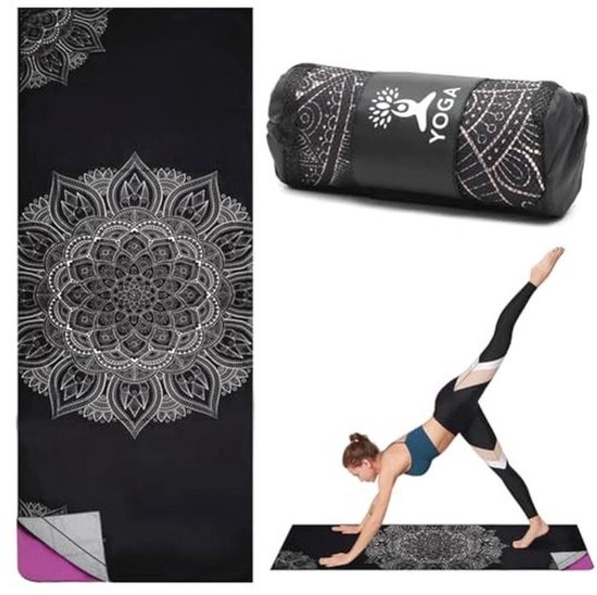 Antislip Yoga Handdoek - Sneldrogend Microvezel Sporthanddoek 185 x 65 cm
