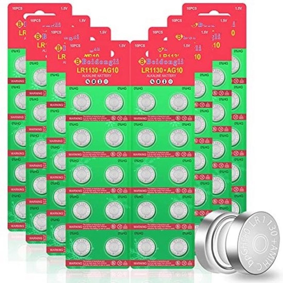 Alkaline Knoopcellen LR1130 - 80 Stuks, 1,5V - Ideaal voor Horloges, Spellen en Medische Apparaten