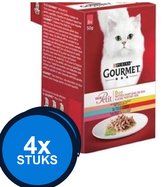 4x Gourmet - Mon Petit Duo Vlees & Vis - Kattenvoer Natvoer - 6x50g