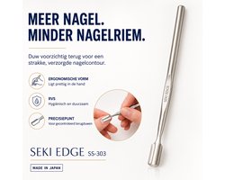 Seki Edge SS-303 Nagelriemduwer – Voor Strakke, Verzorgde Nagelranden – RVS Cuticle Pusher – Made in Japan