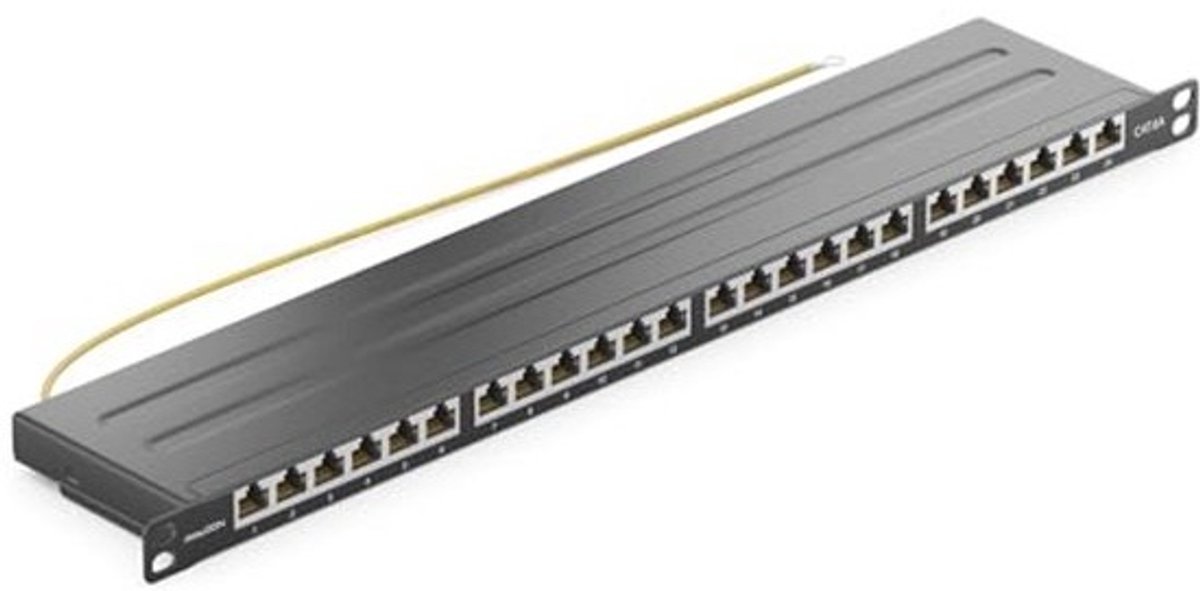 Patchpanel 24-poorts CAT 6a - Desktop 19 Inch Rackmount - Volledig Afgeschermd - Netwerkaansluitingen RJ45