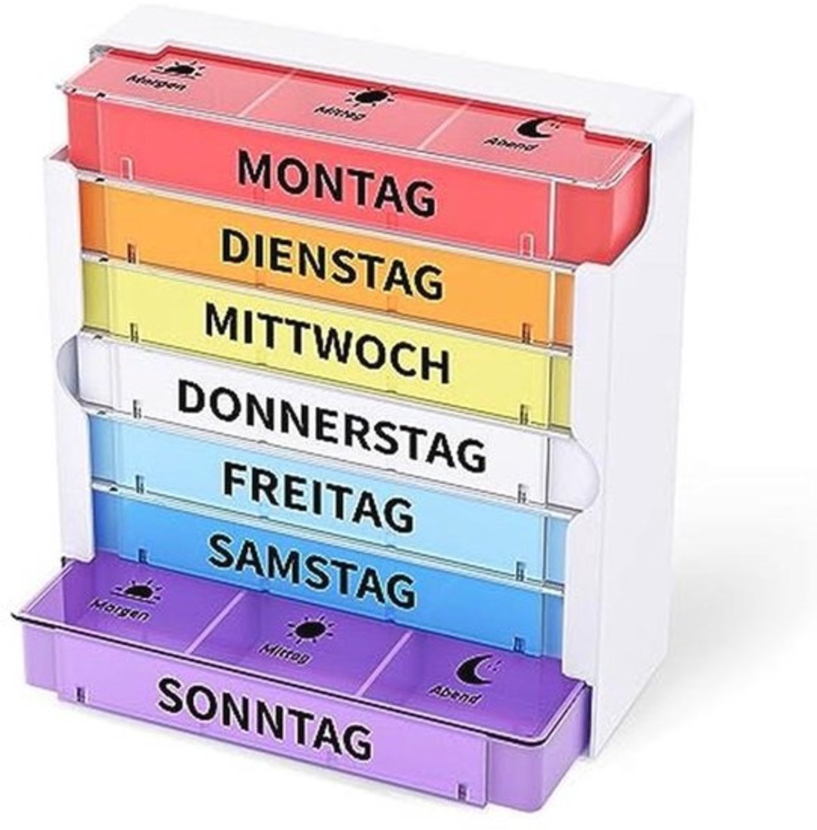 Tablettenbox voor 7 Dagen met 3 Vakken - Medicijn Organizer voor Ochtend, Middag en Avond