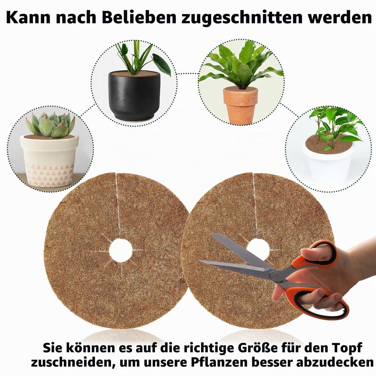 Kokosvezelschijven - Duurzame Bescherming tegen Vorst Kou en Vocht - Voor Planten en Winterbescherming - Set van 4 - Ø 30 cm