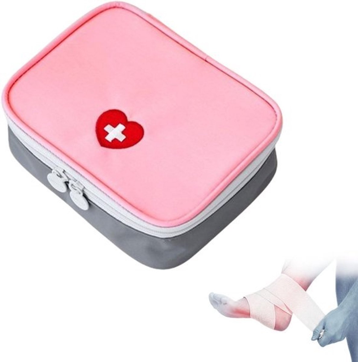Lege Reis Apotheektas - EHBO Set & Medicijntas voor Buiten - Compacte Medische Opbergtas (Grijs)