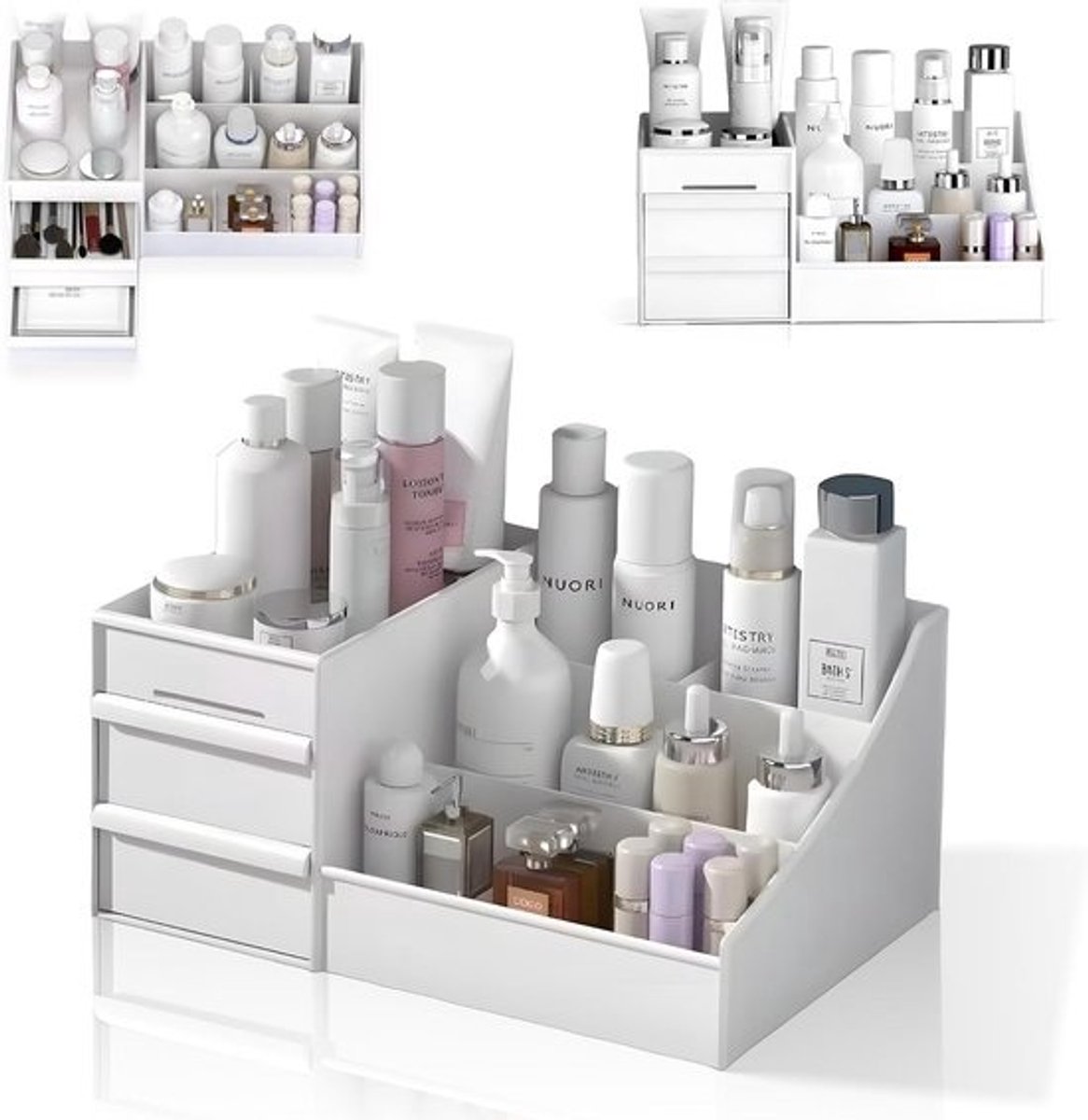 Make-up Organizer met Laden - Slanke Badkamer en IJdelheid Opslag - Huidverzorging en Kantoorbenodigdheden Organizer - Waterdicht en Ruimtebesparend