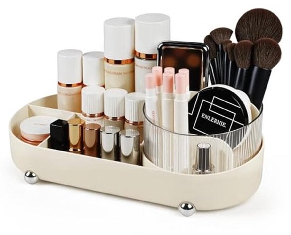 Draaibare Make-up Organizer met Schuiflades - Multifunctionele Make-uptafel Organizer voor Badkamer en Slaapkamer