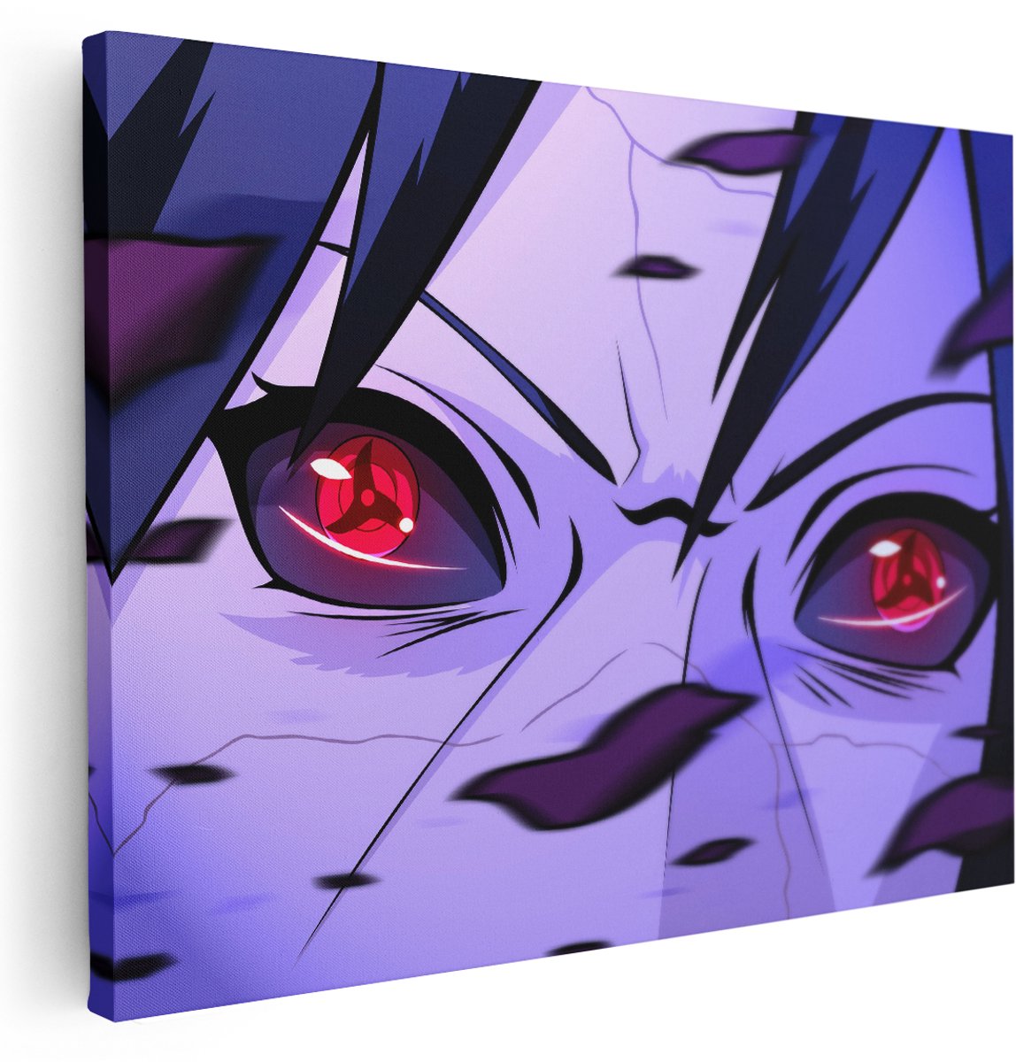 Artaza Canvas Schilderij Sharingan Ogen - 160x120 cm - Groot - Wanddecoratie Anime Portret - Muurdecoratie Jongens Kamer - Kamer Accessoires Japan